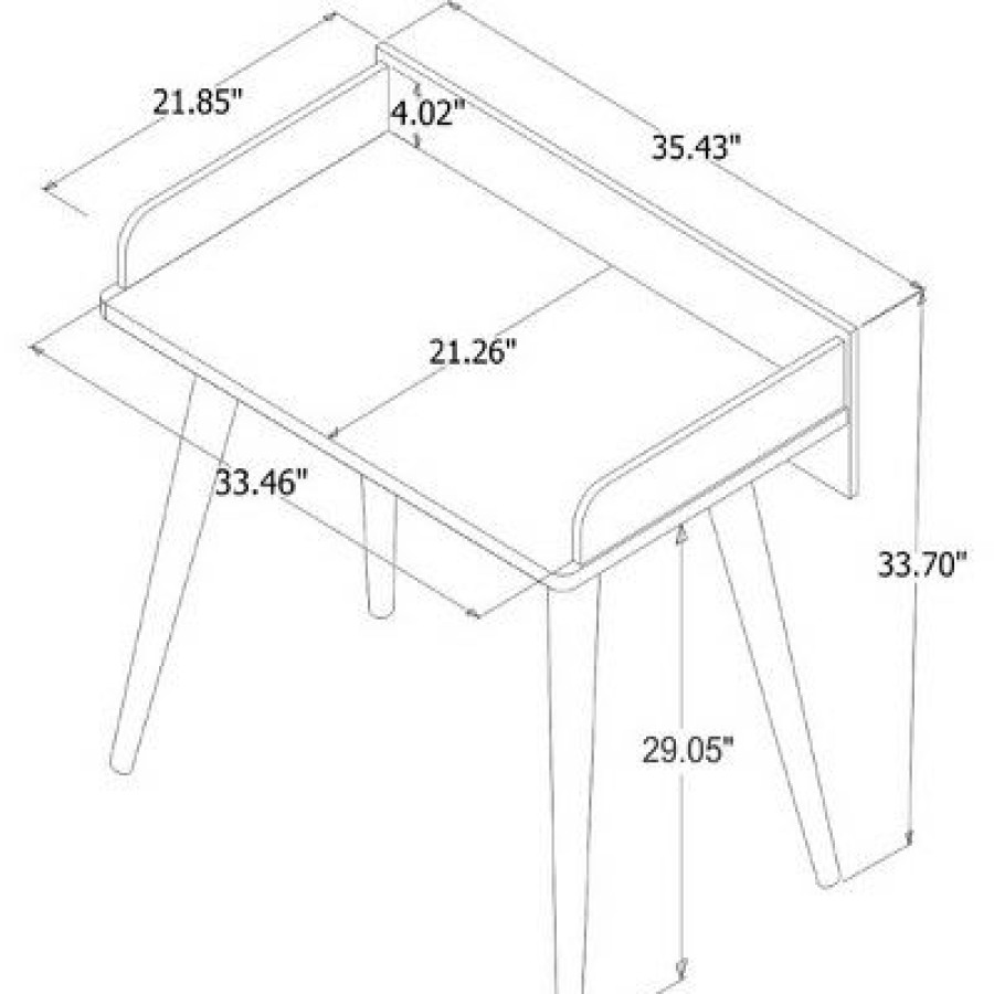 Executive Desks * | 35.43 Hampton Home Office Desk Manhattan Comfort