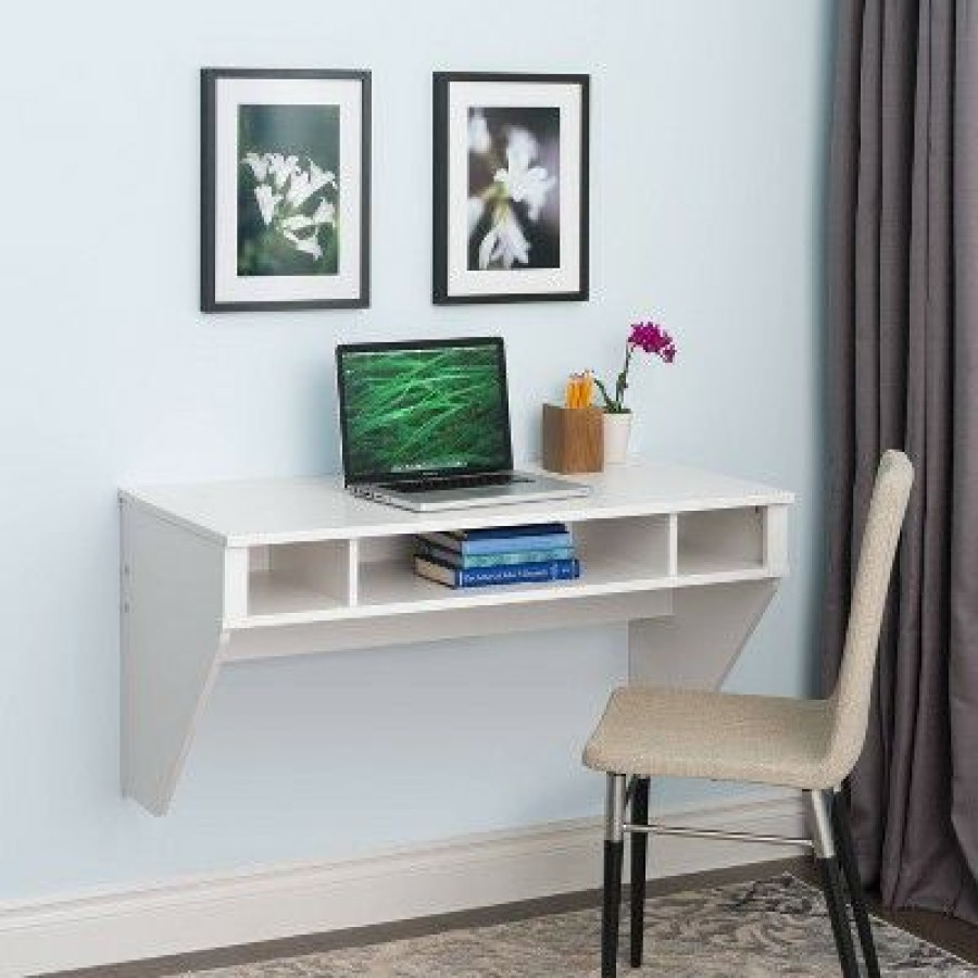 Executive Desks * | Designer Floating Desk White Prepac