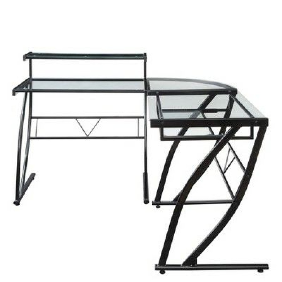 Computer Desks * | L Shape Constellation Desk Black Osp Home Furnishings