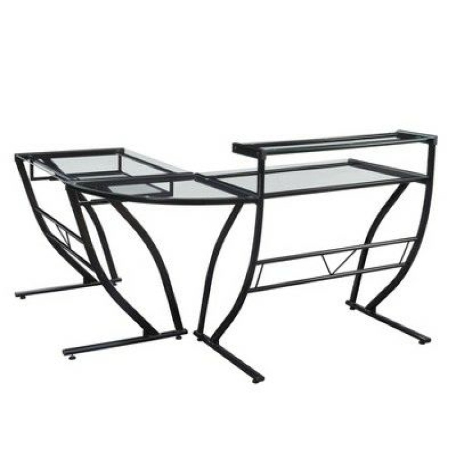 Computer Desks * | L Shape Constellation Desk Black Osp Home Furnishings