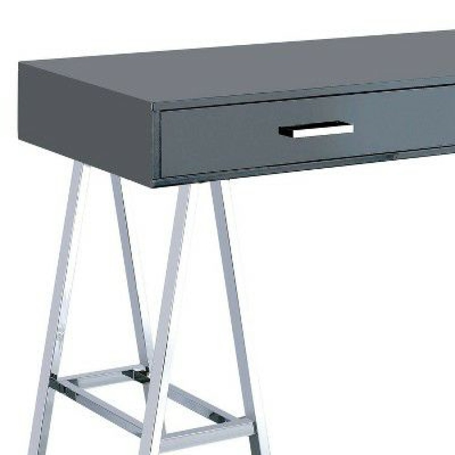 Executive Desks * | Aleman Contemporary Writing Desk Gray Homes: Inside + Out