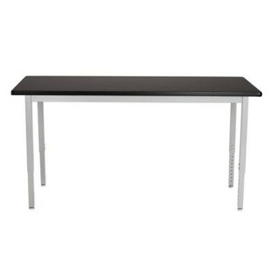 Drafting Tables * | Heavy Duty Height Adjustable Table Gray Frame/Black Top National Public Seating