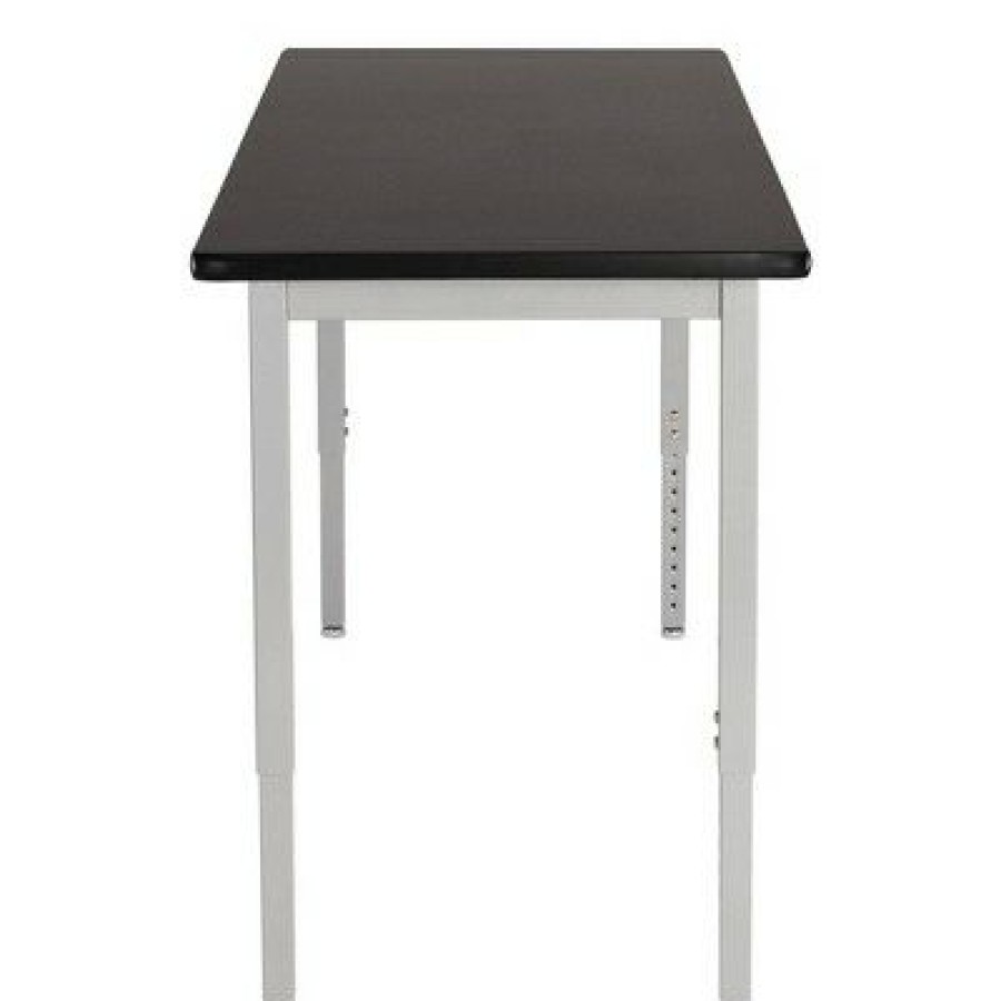 Drafting Tables * | Heavy Duty Height Adjustable Table Gray Frame/Black Top National Public Seating