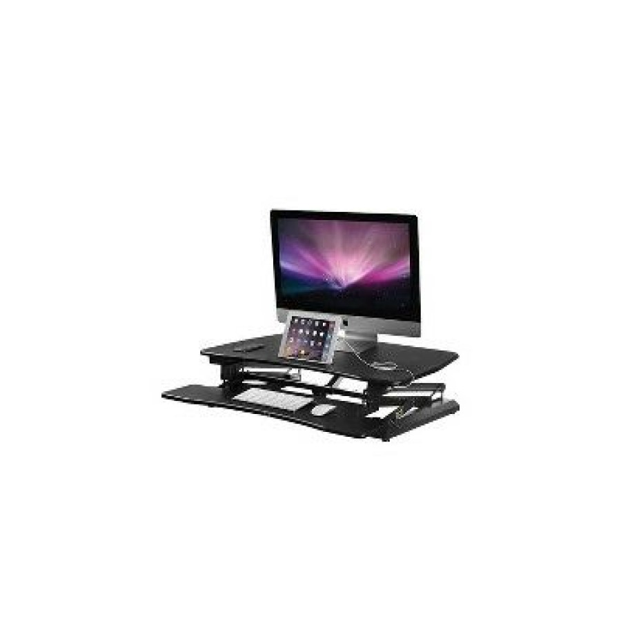 Executive Desks * | Mount-It! Electric 35.4 W Standing Desk Converter Plastic Steel Mi-7927E