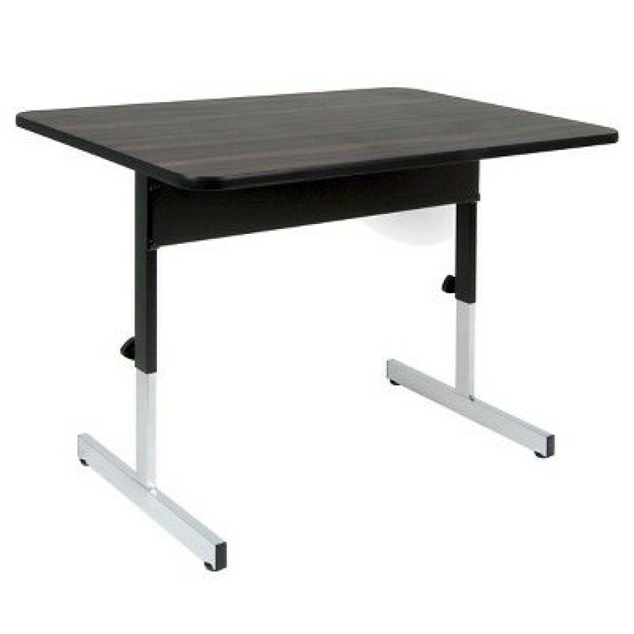 Executive Desks * | 47.5" Canvas & Color Adjustable All Purpose Desk Black/Walnut Calico Designs