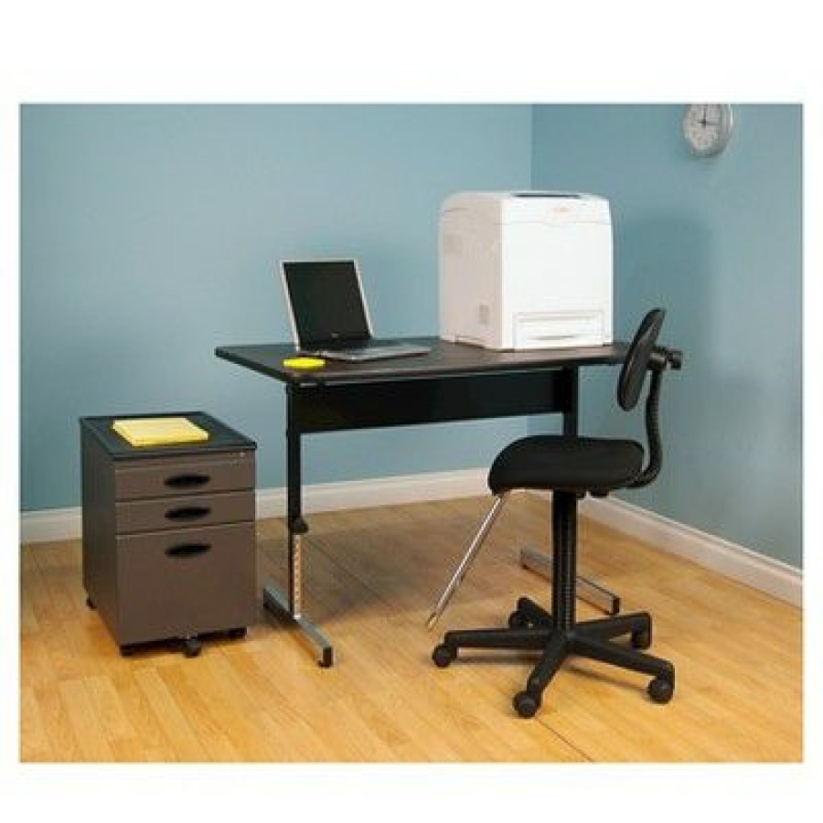 Executive Desks * | 47.5" Canvas & Color Adjustable All Purpose Desk Black/Walnut Calico Designs