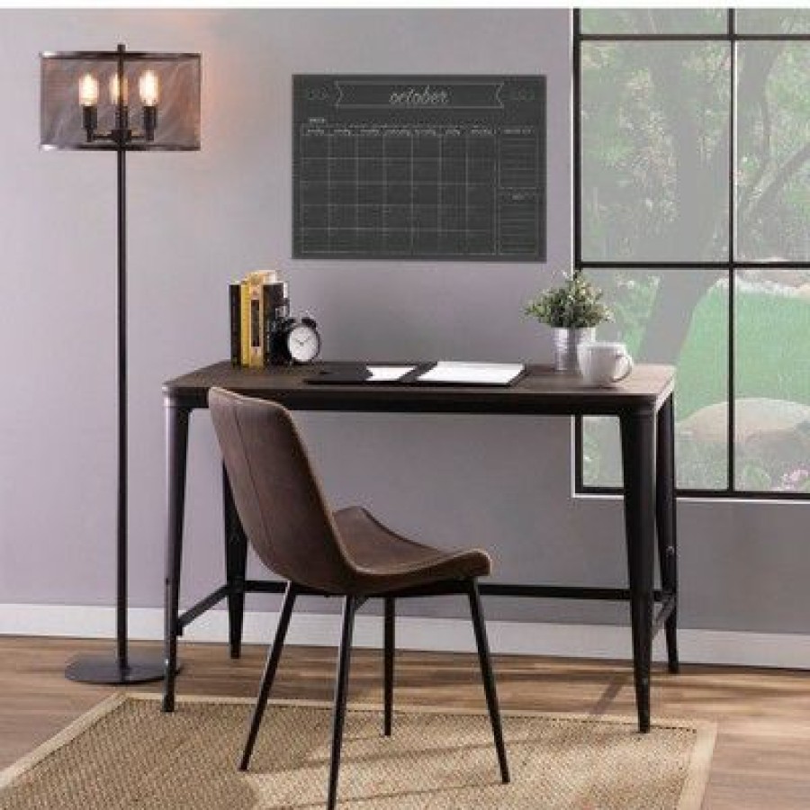 Executive Desks * | Pia Industrial Desk Black/Espresso Lumisource