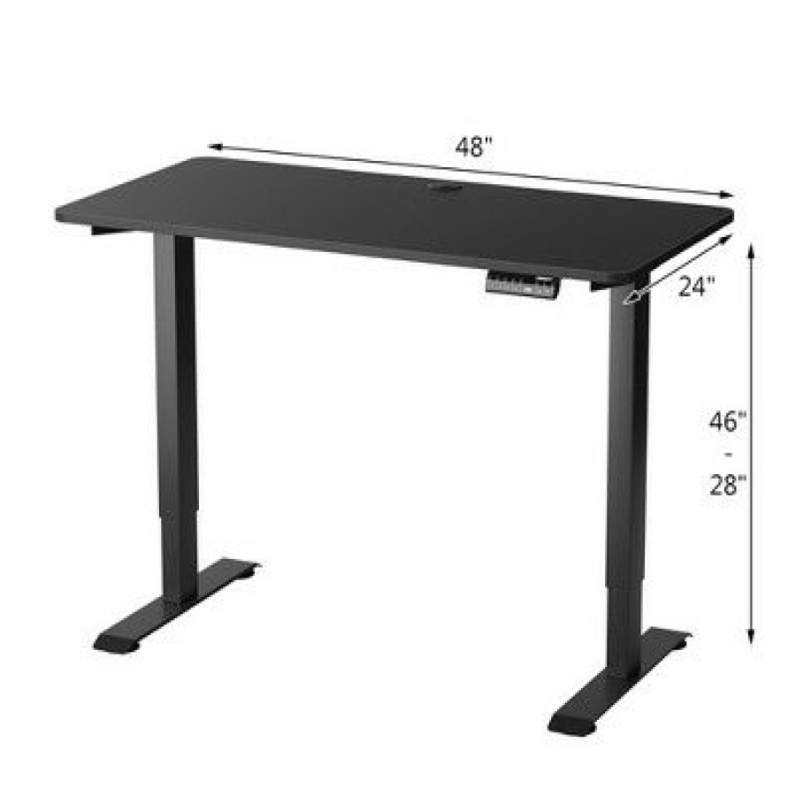 Executive Desks * | Costway Electric Adjustable Standing Desk Stand Up Workstation W/Control