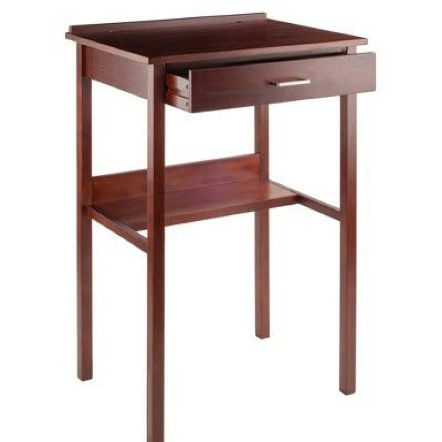 Executive Desks * | Ronald High Desk Walnut Winsome