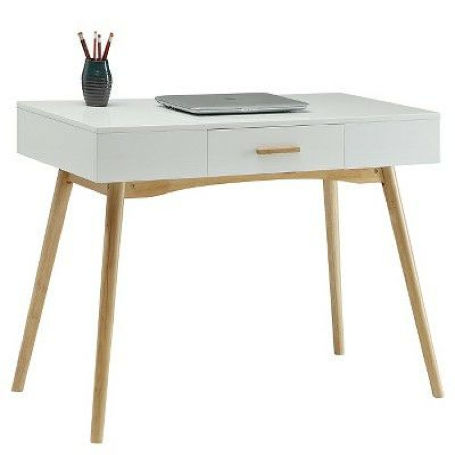 Executive Desks * | Oslo 1 Drawer Desk White Breighton Home