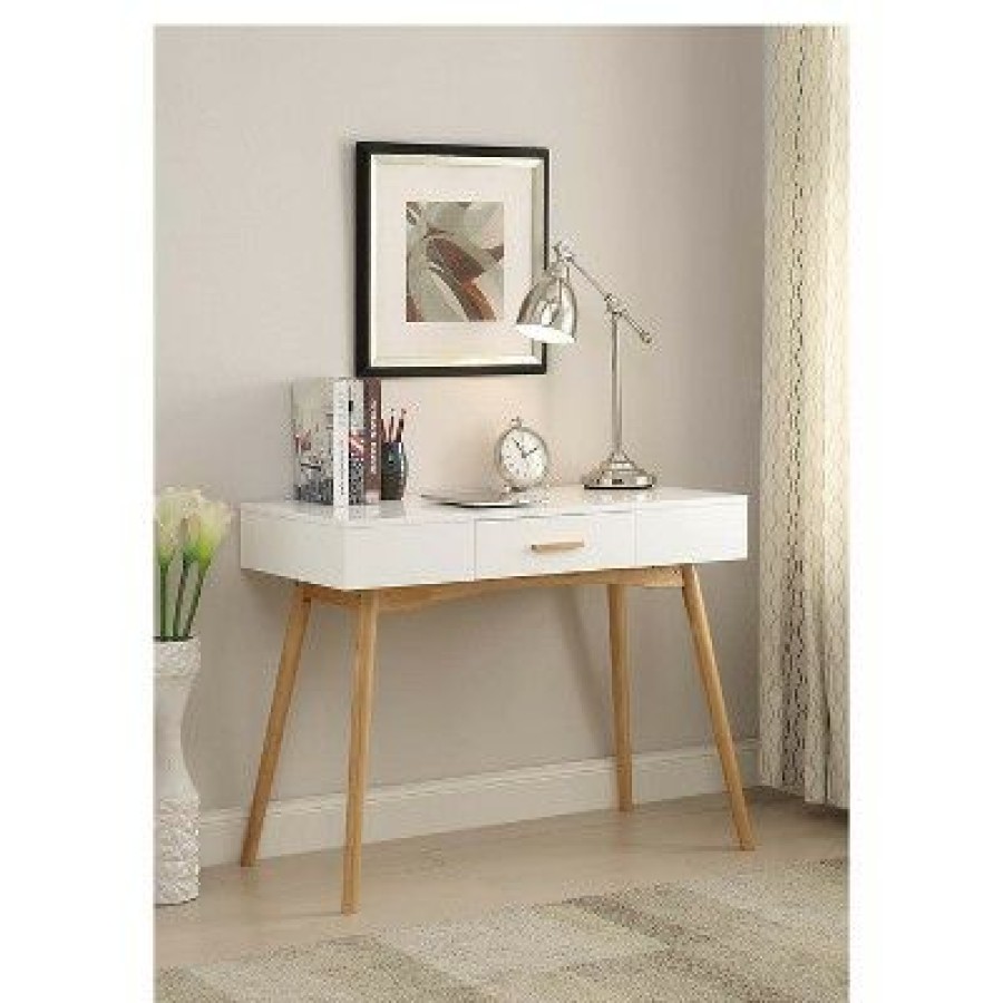 Executive Desks * | Oslo 1 Drawer Desk White Breighton Home