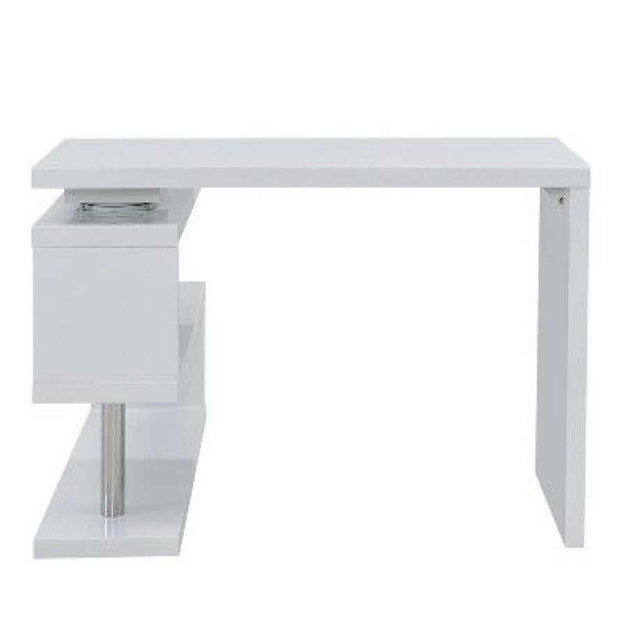 Executive Desks * | Yaminah Multifunctional Corner/L Desk White Aiden Lane