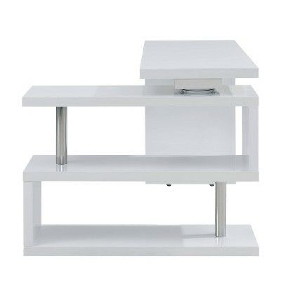 Executive Desks * | Yaminah Multifunctional Corner/L Desk White Aiden Lane