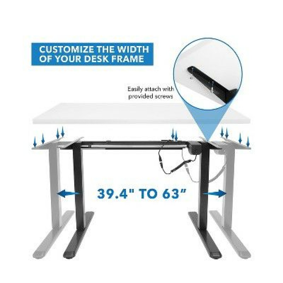 Executive Desks * | Mount-It! 30 -49 H Adjustable Electric Sit-Stand Desk White/Black (Mi-18063)