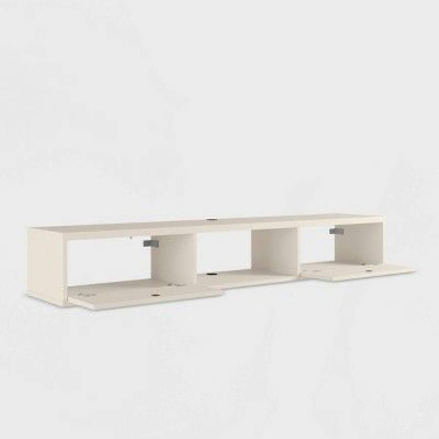 Executive Desks * | Liberty Floating Office Desk Off White Manhattan Comfort