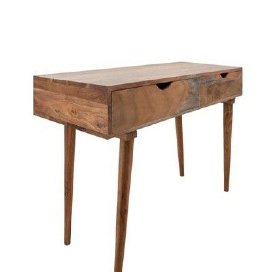 Executive Desks * | 30" Wooden Writing Desk With 2 Drawers Brown Sagebrook Home