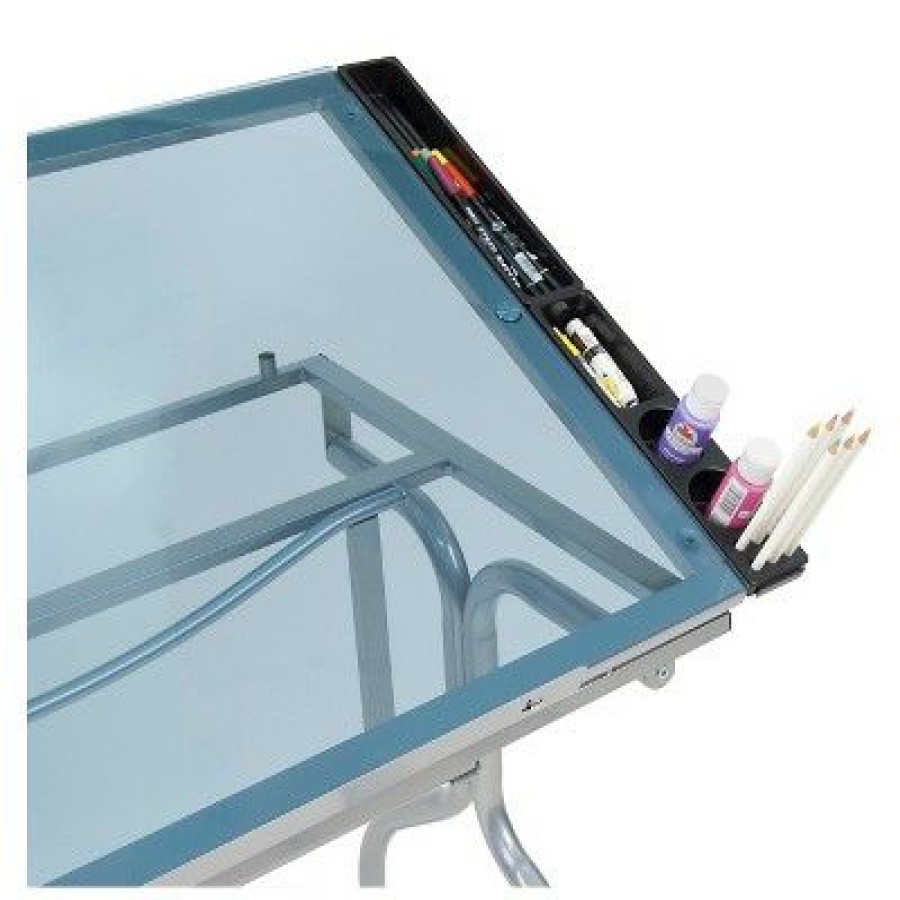 Drafting Tables * | Studio Designs Folding Craft Station Silver/Blue Glass