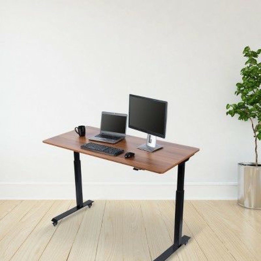 Executive Desks * | Stand Up Desk Store Electric Adjustable Height Standing Desk With Locking Casters And Furniture Feet