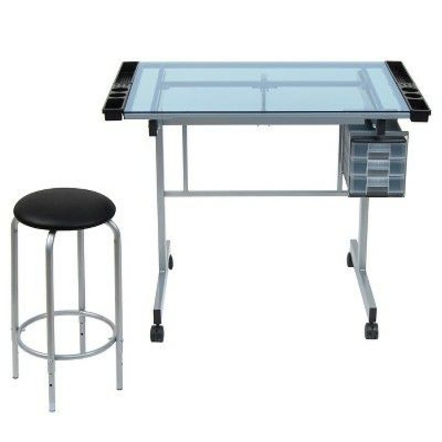 Drafting Tables * | Craft Desk Light Silver Studio Designs