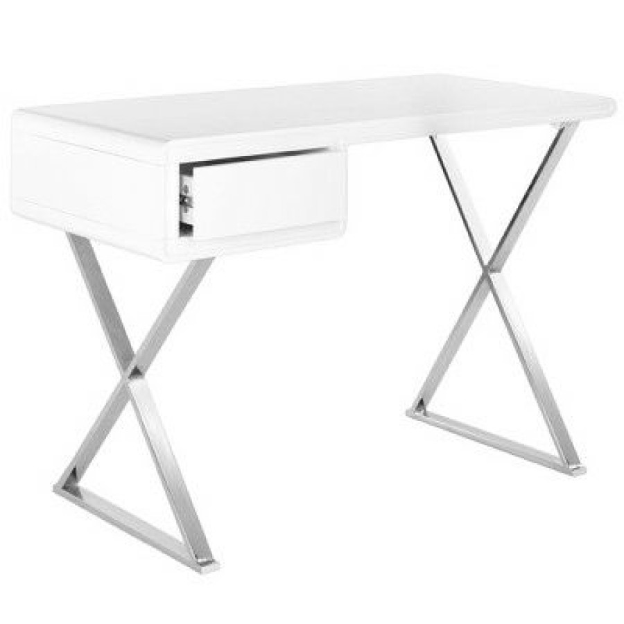 Executive Desks * | Philip Writing Desk White Safavieh