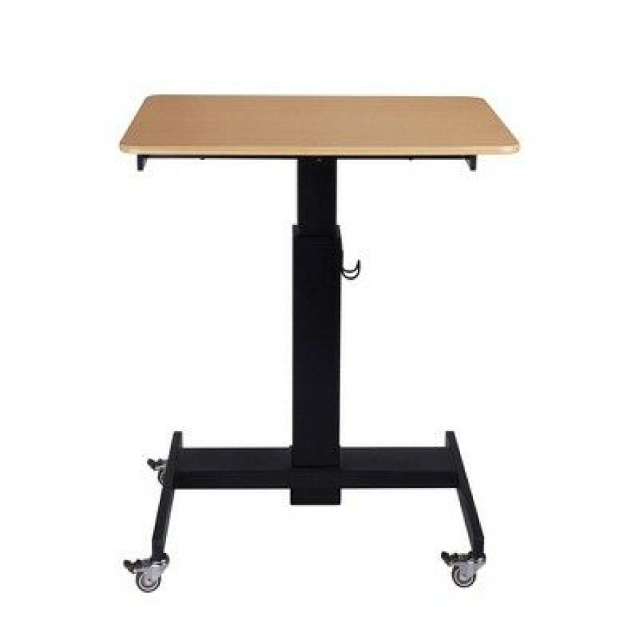 Computer Desks * | 28" Height Adjustable Mobile School Standing Desk Natural Rocelco