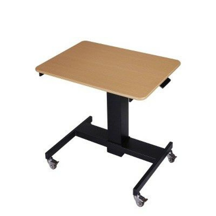 Computer Desks * | 28" Height Adjustable Mobile School Standing Desk Natural Rocelco