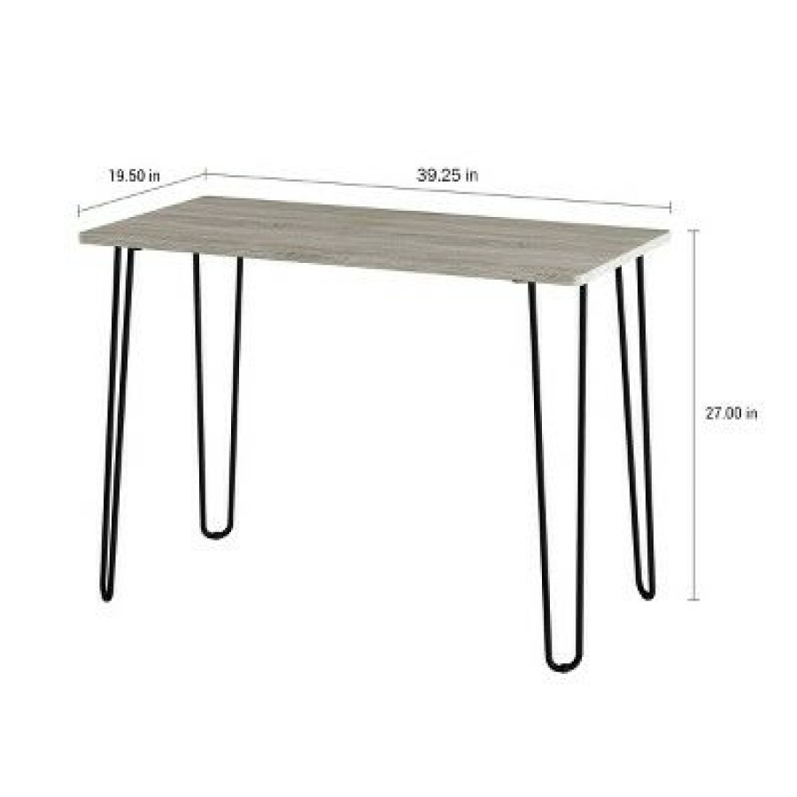 Executive Desks * | Hastings Home Desk With Hairpin Legs Woodgrain Look, Steel Accents