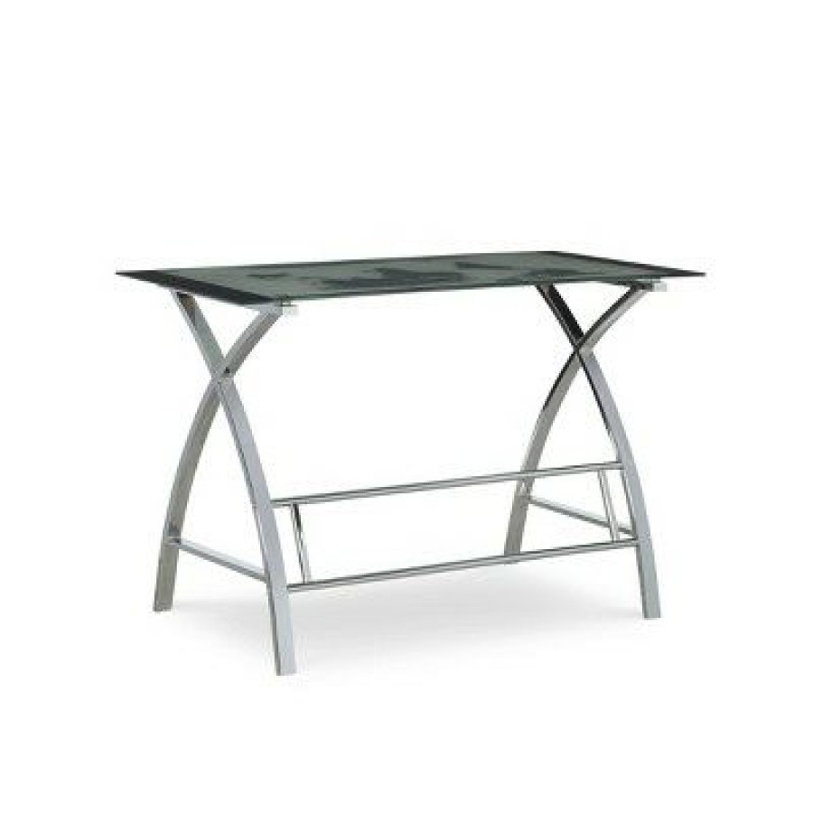 Executive Desks * | Christopher World Map Metal Computer Desk Silver Powell Company