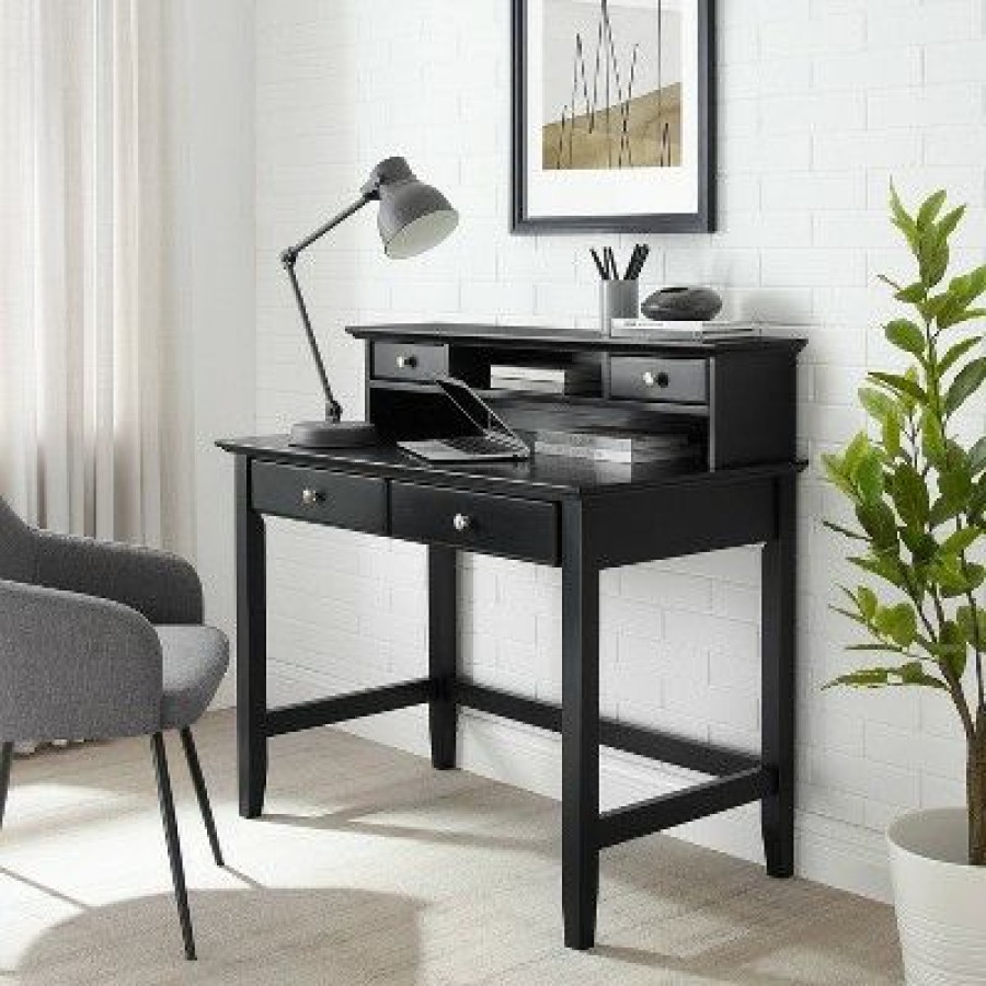 Executive Desks * | Campbell Desk And Hutch Set Crosley