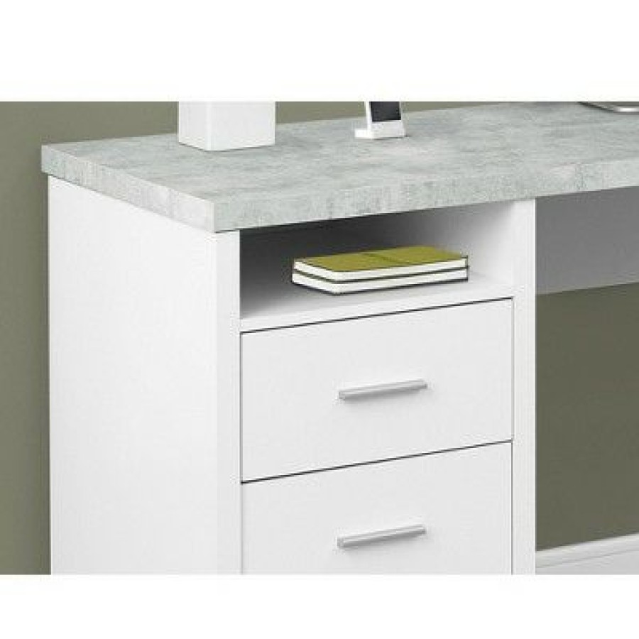 Executive Desks * | Monarch Specialties 80 Modern Home Office Computer Desk With Drawers, White