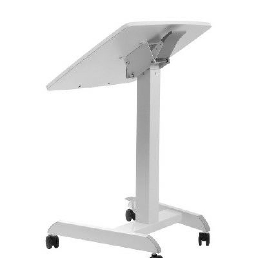 Executive Desks * | Movel Mobile Adjustable Desk White Standdesk