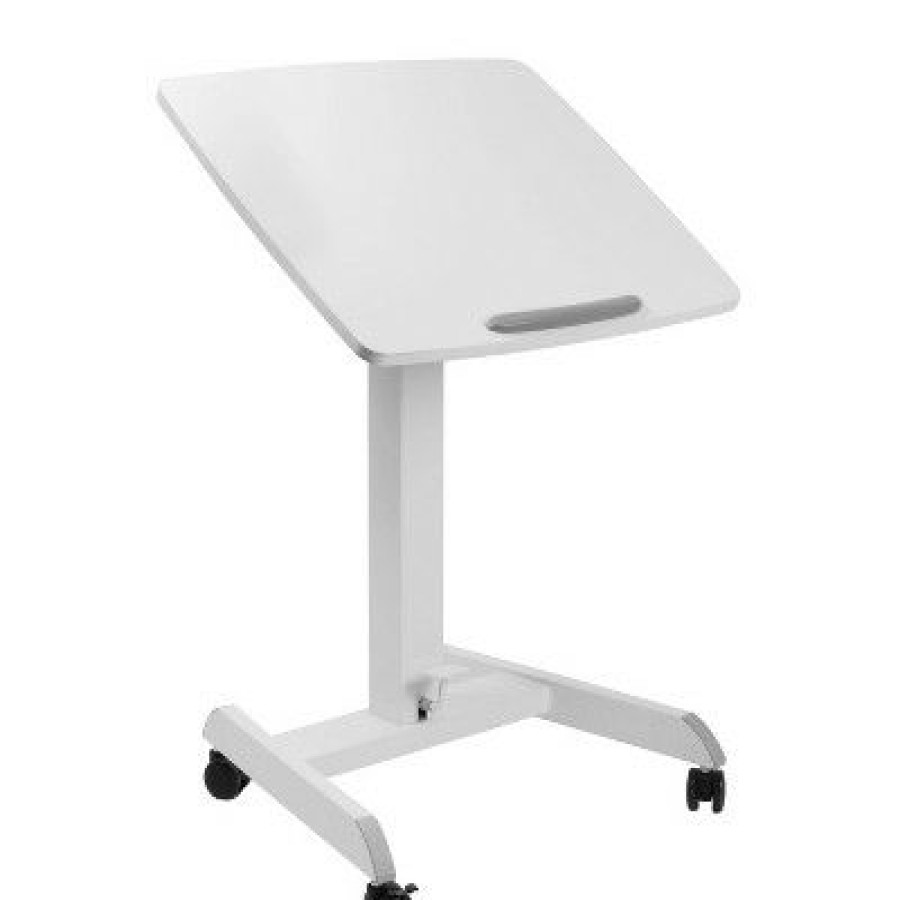 Executive Desks * | Movel Mobile Adjustable Desk White Standdesk