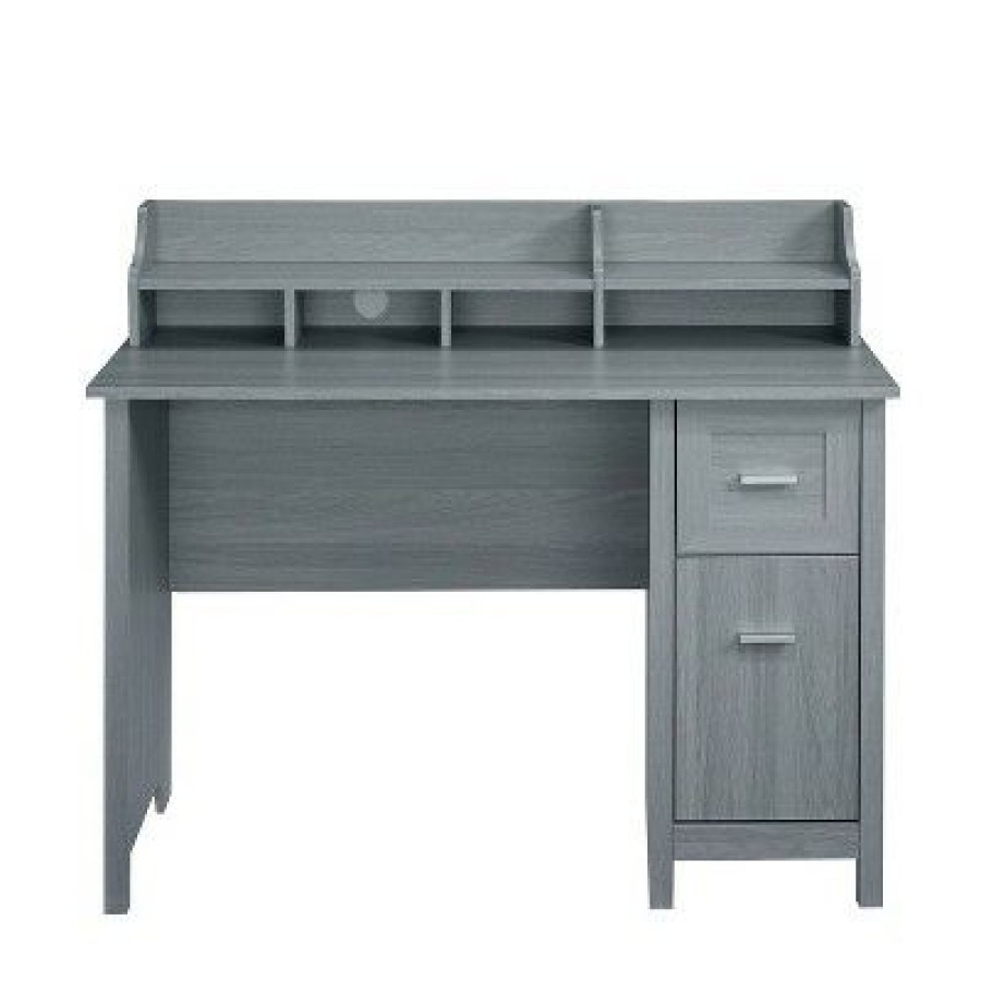 Executive Desks * | Classic Office Desk With Storage Gray Techni Mobili