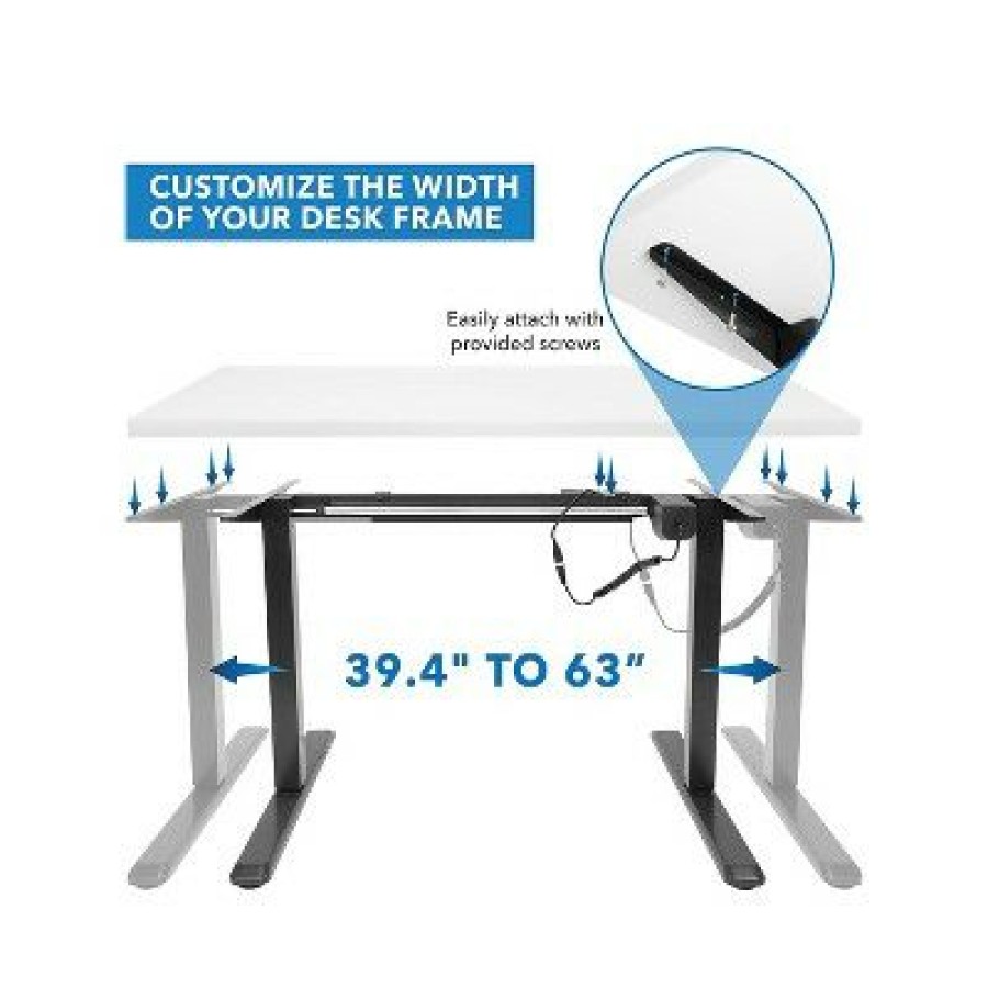 Executive Desks * | Mount-It! 30 -49 H Adjustable Electric Sit-Stand Desk White/Black (Mi-18064)