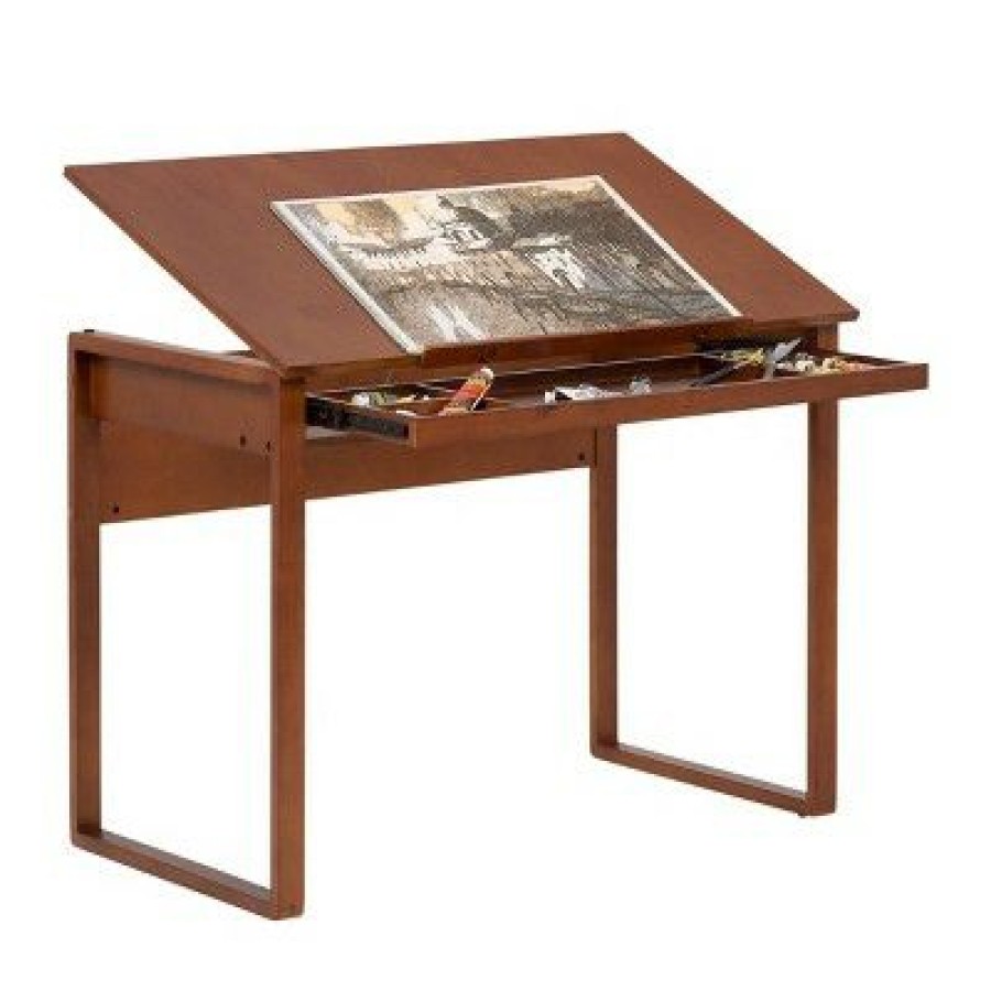 Drafting Tables * | Canvas & Color Wood Drawing Table Sonoma Brown Studio Designs