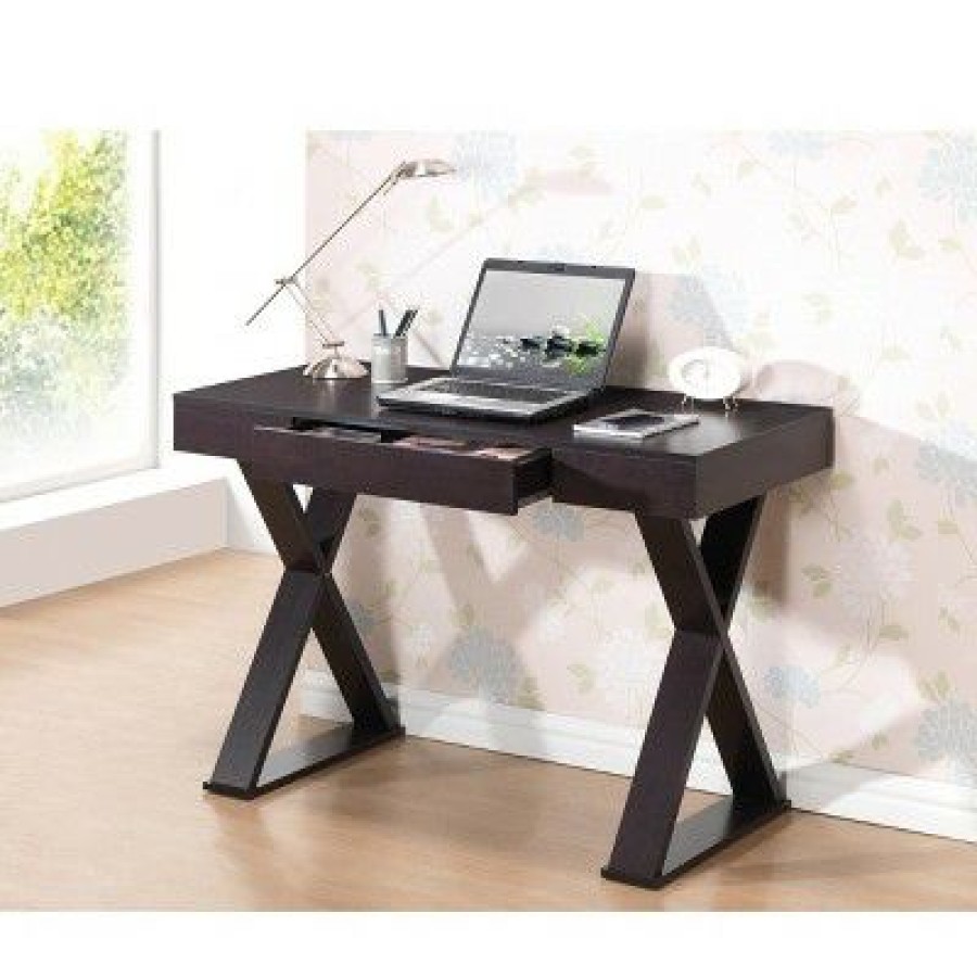 Executive Desks * | Trendy Desk With Drawer Espresso Techni Mobili