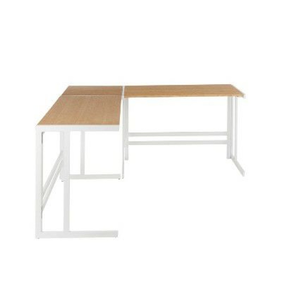 Executive Desks * | Roman Industrial L Shaped Desk Natural Lumisource