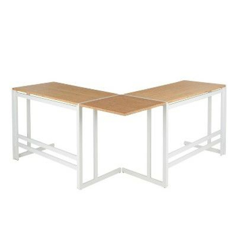 Executive Desks * | Roman Industrial L Shaped Desk Natural Lumisource