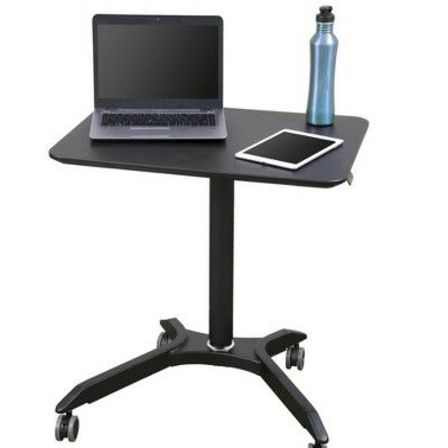 Executive Desks * | Stand Up Desk Store Pneumatic Adjustable Height Rolling Mobile Laptop Standing Desk Cart