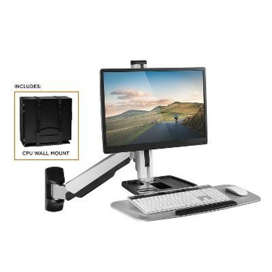 Executive Desks * | Mount-It! Sit Stand Wall Mount Workstation Articulating Standing Desk Mi-7905