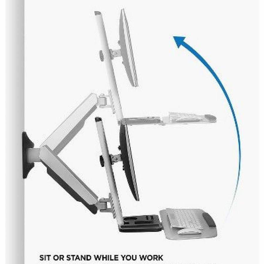 Executive Desks * | Mount-It! Sit Stand Wall Mount Workstation Articulating Standing Desk Mi-7905