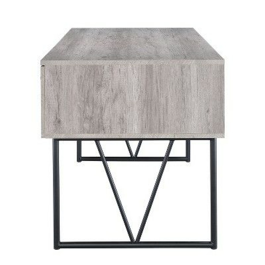 Executive Desks * | Coaster Home Furniture Analiese Industrial 4 Drawer Home Office Writing Desk, Grey Driftwood Finish