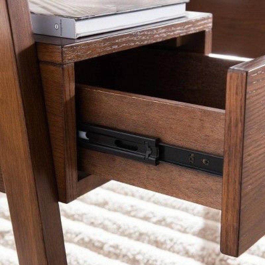 Executive Desks * | Crownfield Mid-Century Modern Writing Desk With Storage Aiden Lane