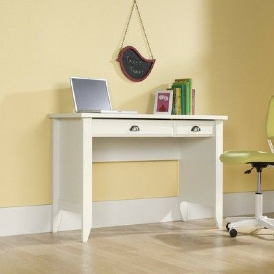 Executive Desks * | Shoal Creek Computer Desk With Slide Out Keyboard Soft White Sauder