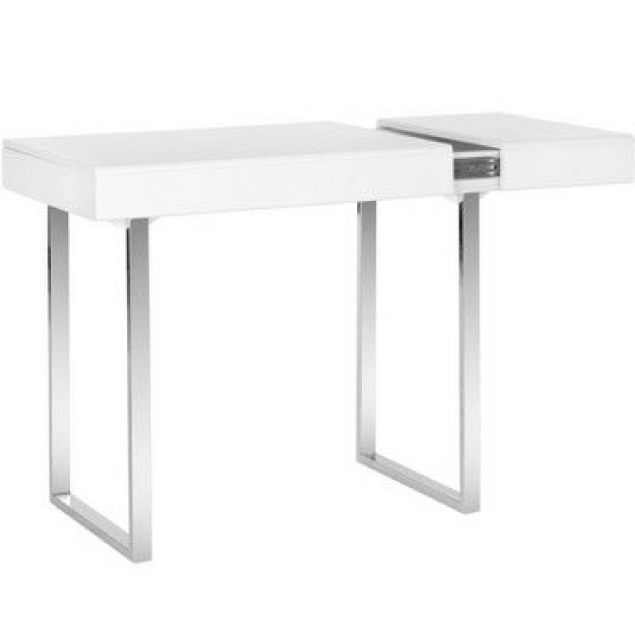 Executive Desks * | Berkley Desk White/Chrome Safavieh