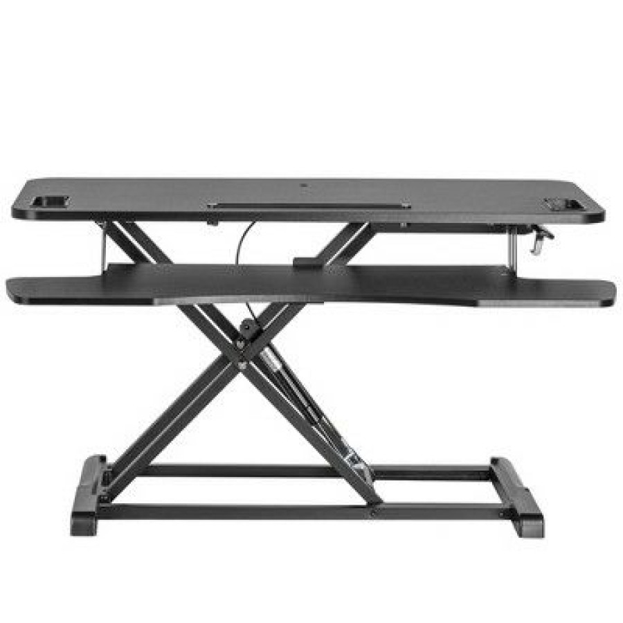 Executive Desks * | Flexpro Hero Standing Desk Converter 37" Sit To Stand Desk With Keyboard Tray Stand Steady