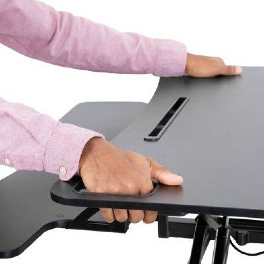 Executive Desks * | Flexpro Hero Standing Desk Converter 37" Sit To Stand Desk With Keyboard Tray Stand Steady