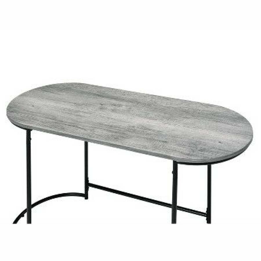 Executive Desks * | Brimlee Oval Writing Desk Black/Light Gray Mibasics