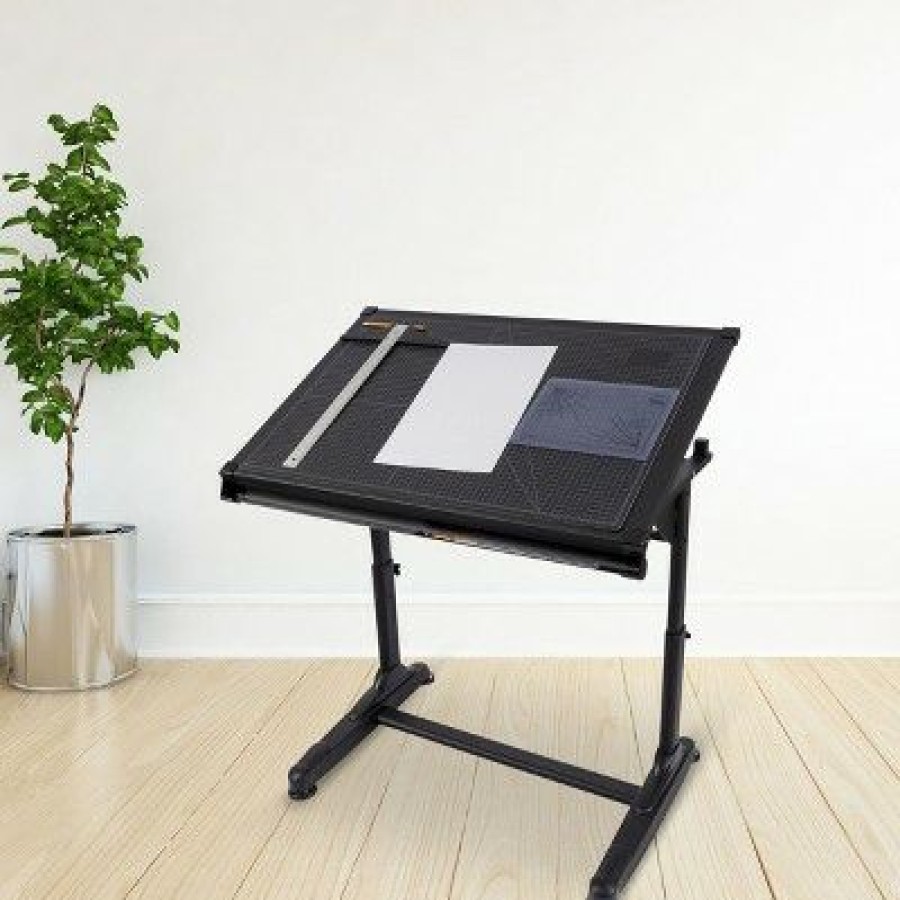 Executive Desks * | Stand Up Desk Store Adjustable Height And Angle Drafting Table Drawing Desk With Large Surface