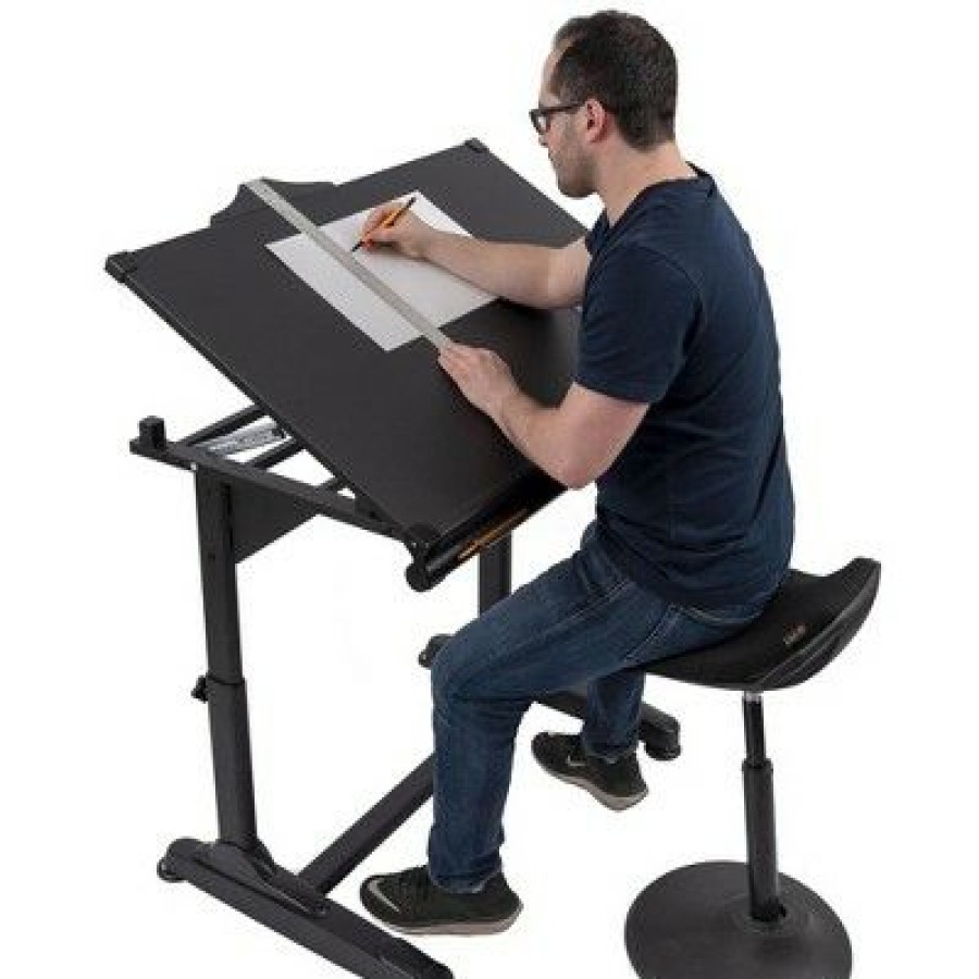 Executive Desks * | Stand Up Desk Store Adjustable Height And Angle Drafting Table Drawing Desk With Large Surface